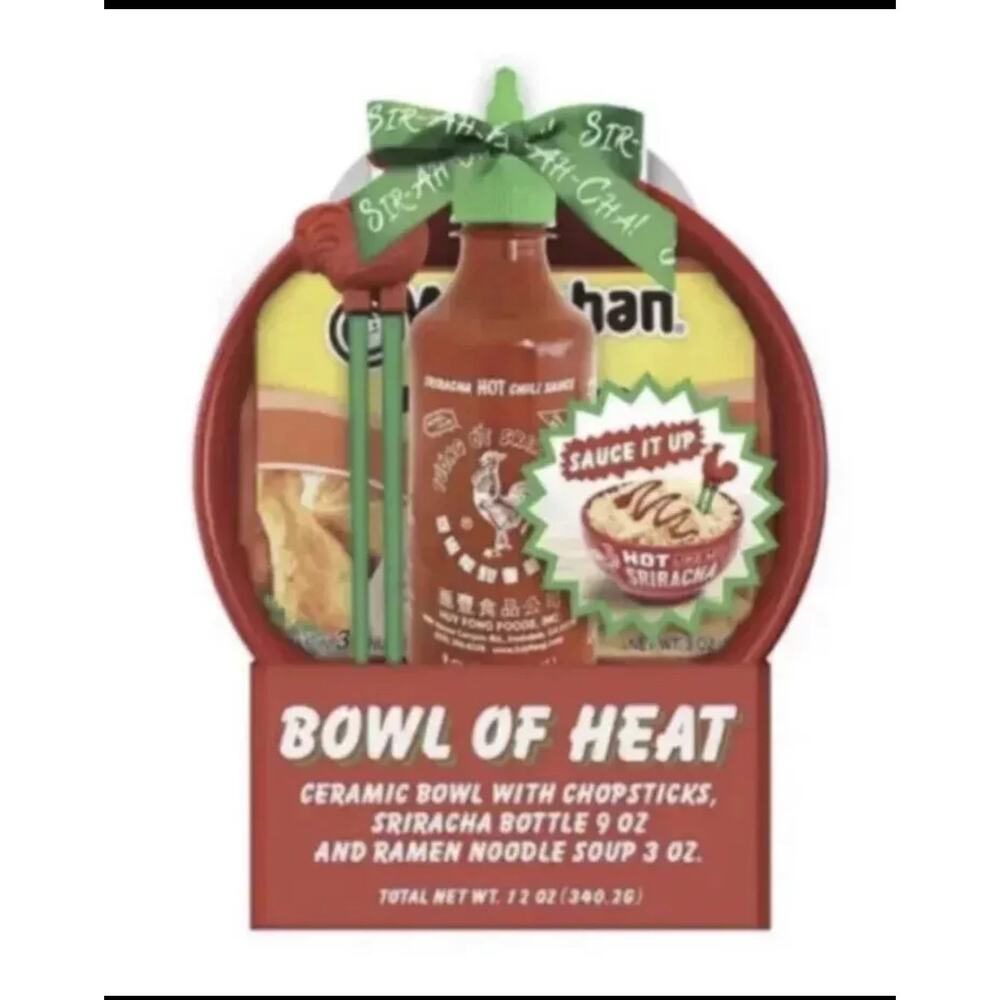 Sriracha Gift Set with Bowl, Maruchan Ramen, Chopsticks And Sriracha Sauce (NEW)